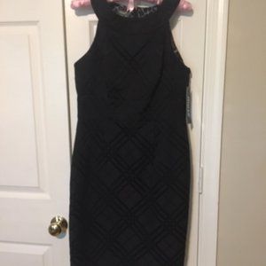 New black Muse open shoulder dress